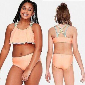 Orange 2 Pcs Justice  Swimsuit Size 20